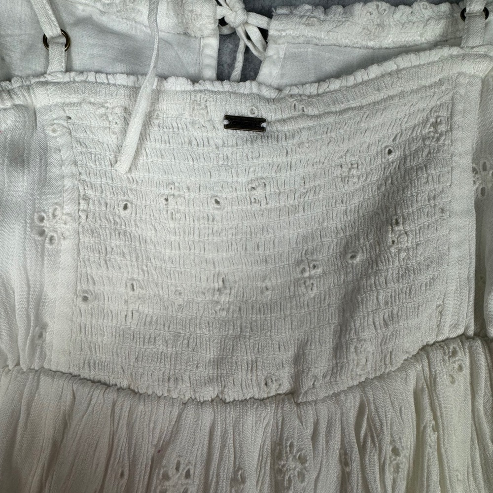 ONeill Womens White Eyelet Sun Dress Adjustable Straps Size S Small Boho Floral - Picture 6 of 7